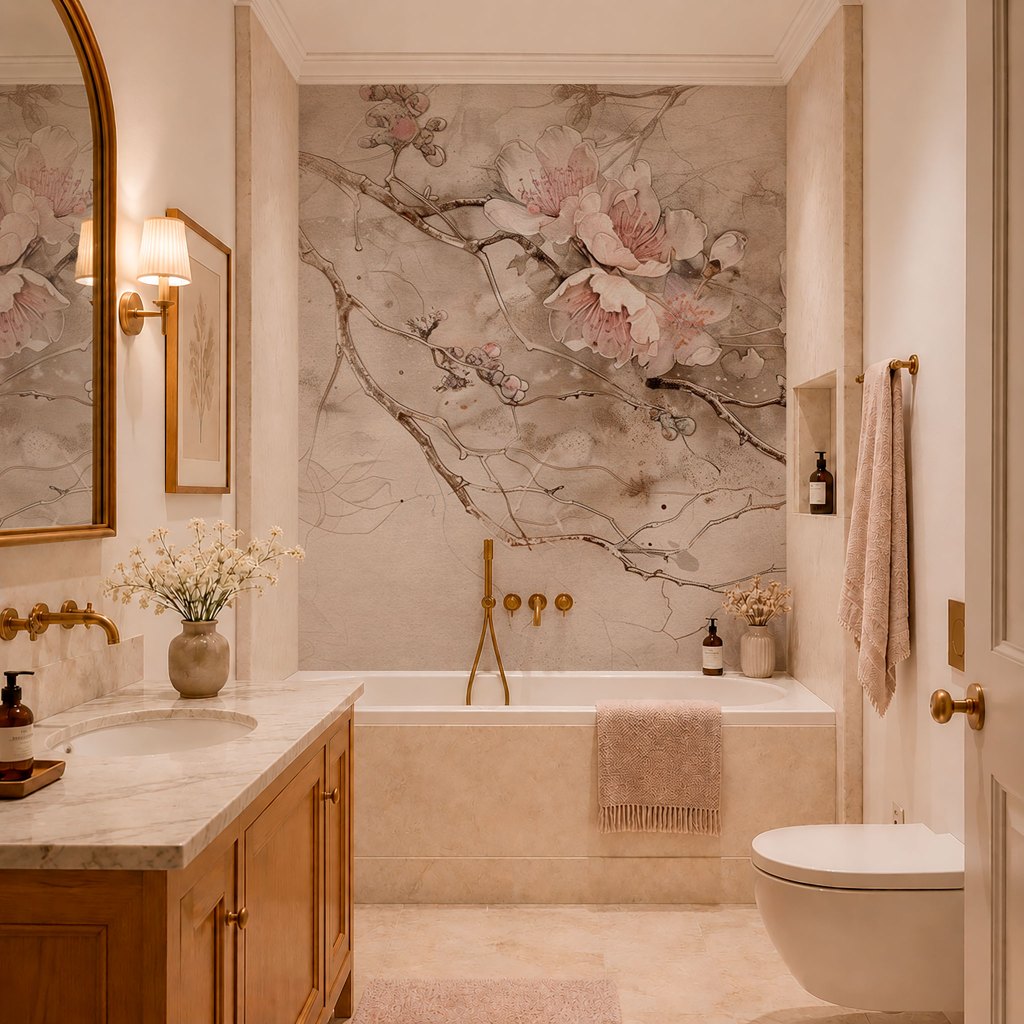 Sakura Beige – Custom Wallpaper Aqua Zone