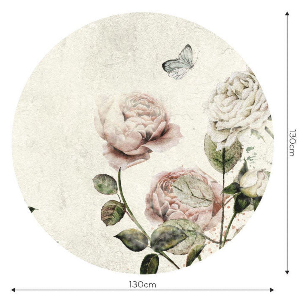 Rose Dream White – Tapeta Koło Standard