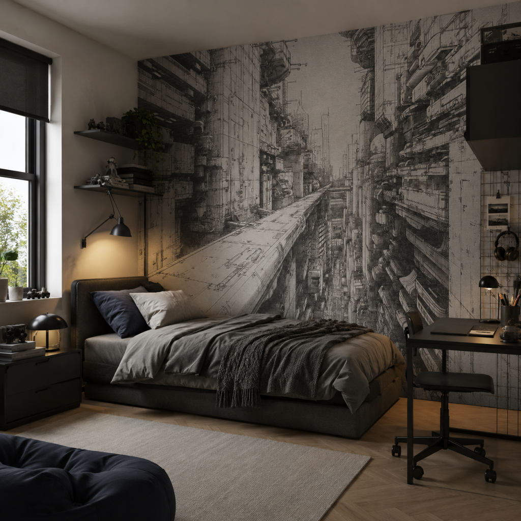Cyber City – Custom-sized wallpaper