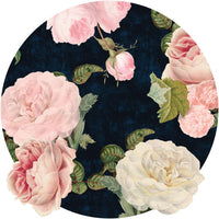 Roses Dark Blue – Tapeta Koło Standard
