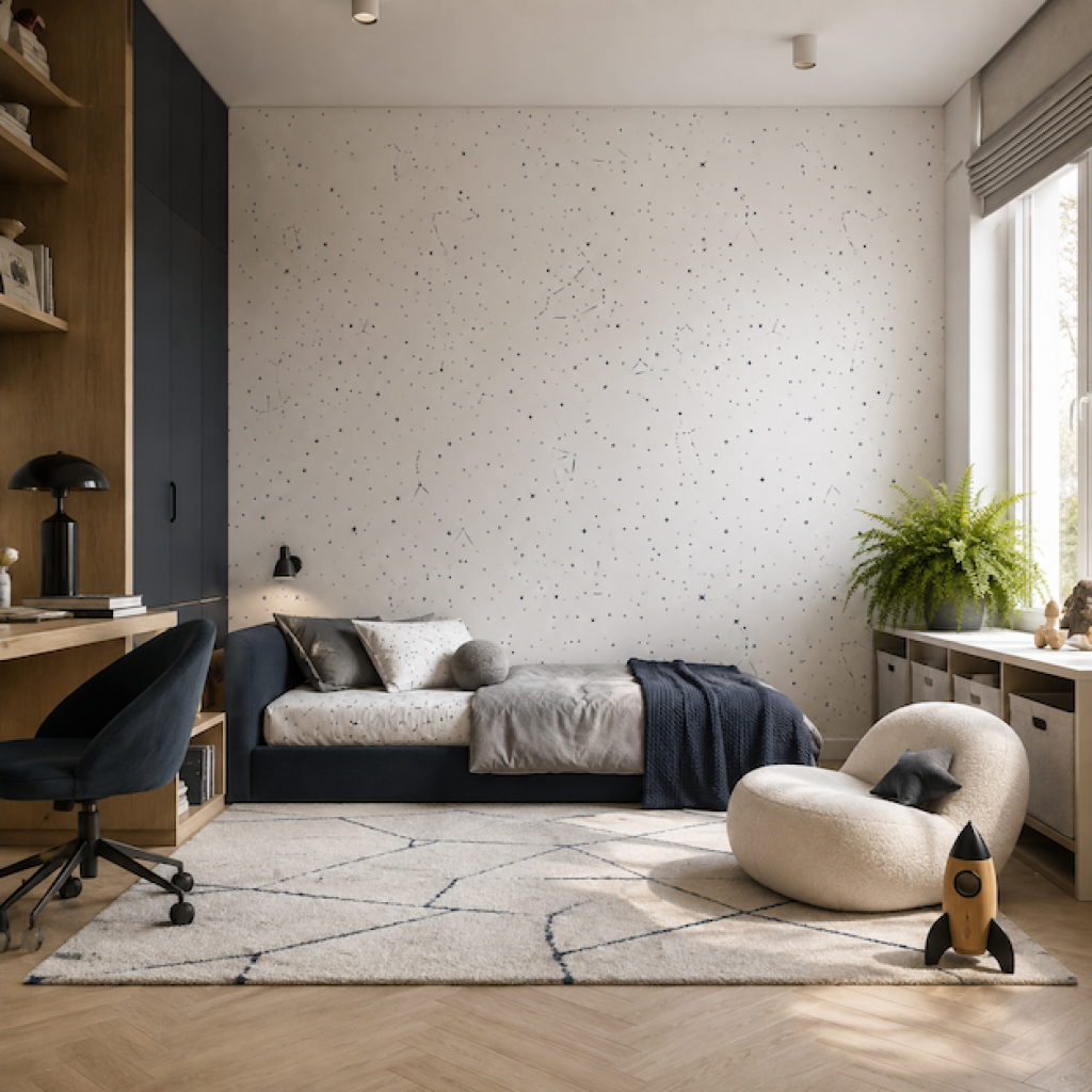 Starry Night White – Tapeta na wymiar
