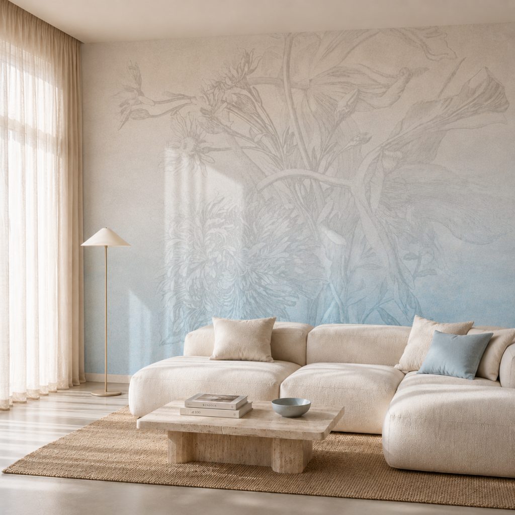 Sisal Ombre Flower – Tapeta na wymiar