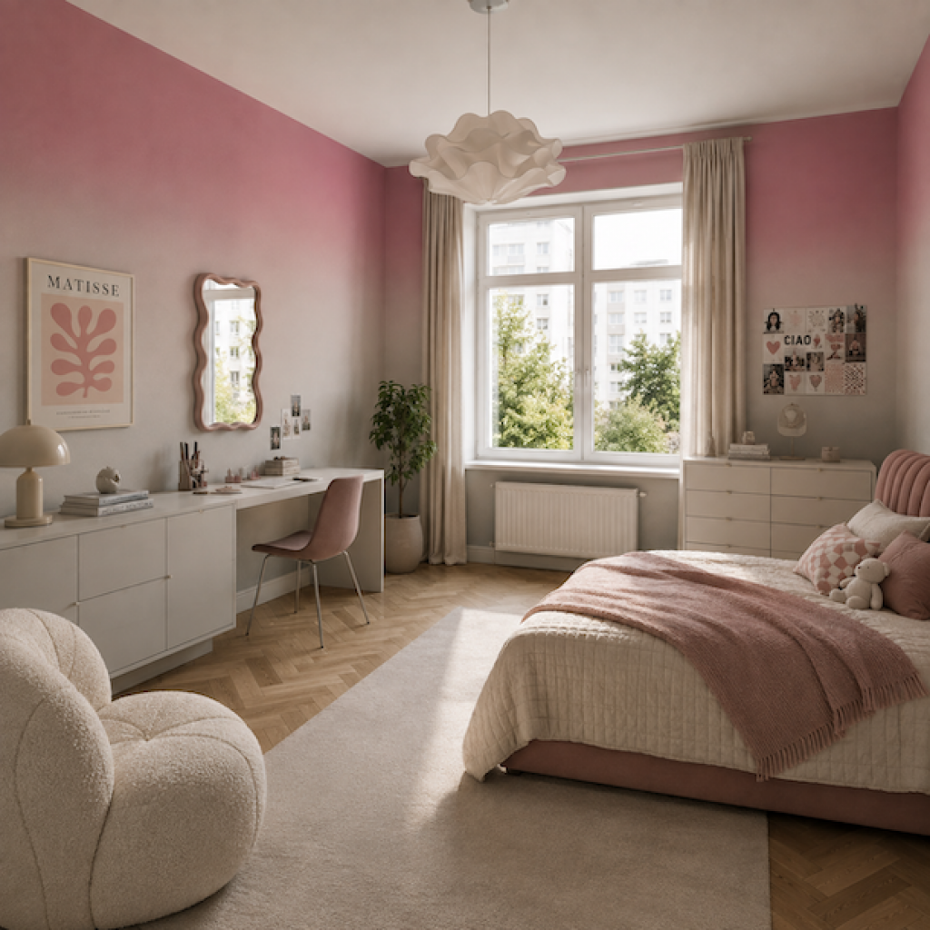 Ombre Pink&Grey – Tapeta na wymiar