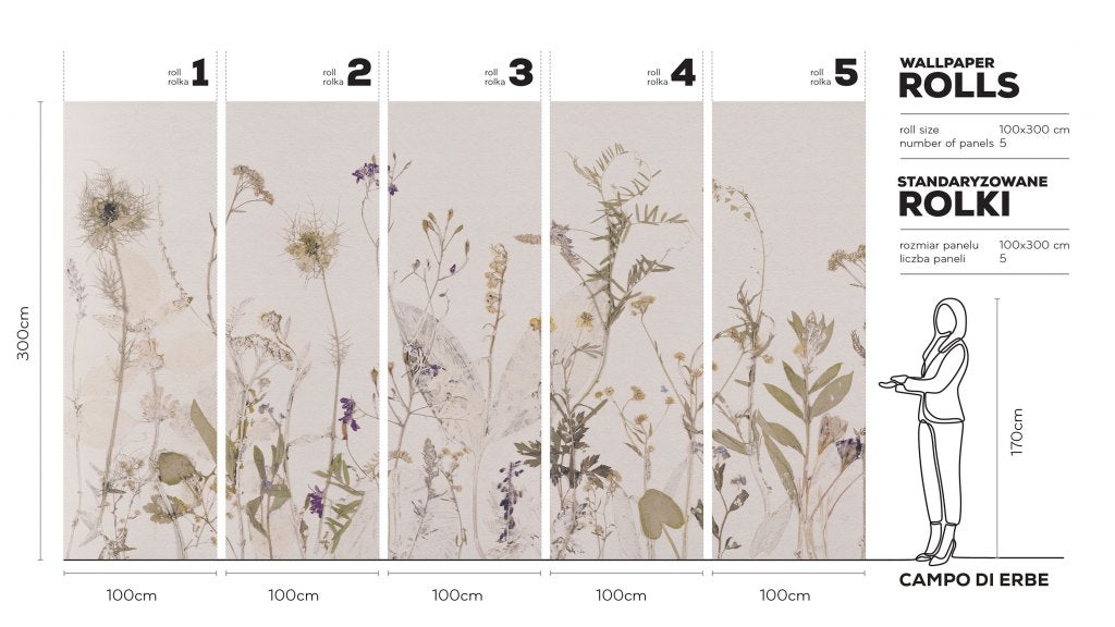 Campo di erbe – tapeta w rolce