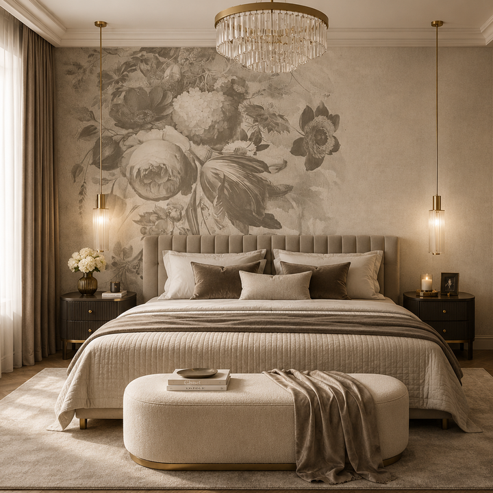 Boudoir Greige – Tapeta na míru