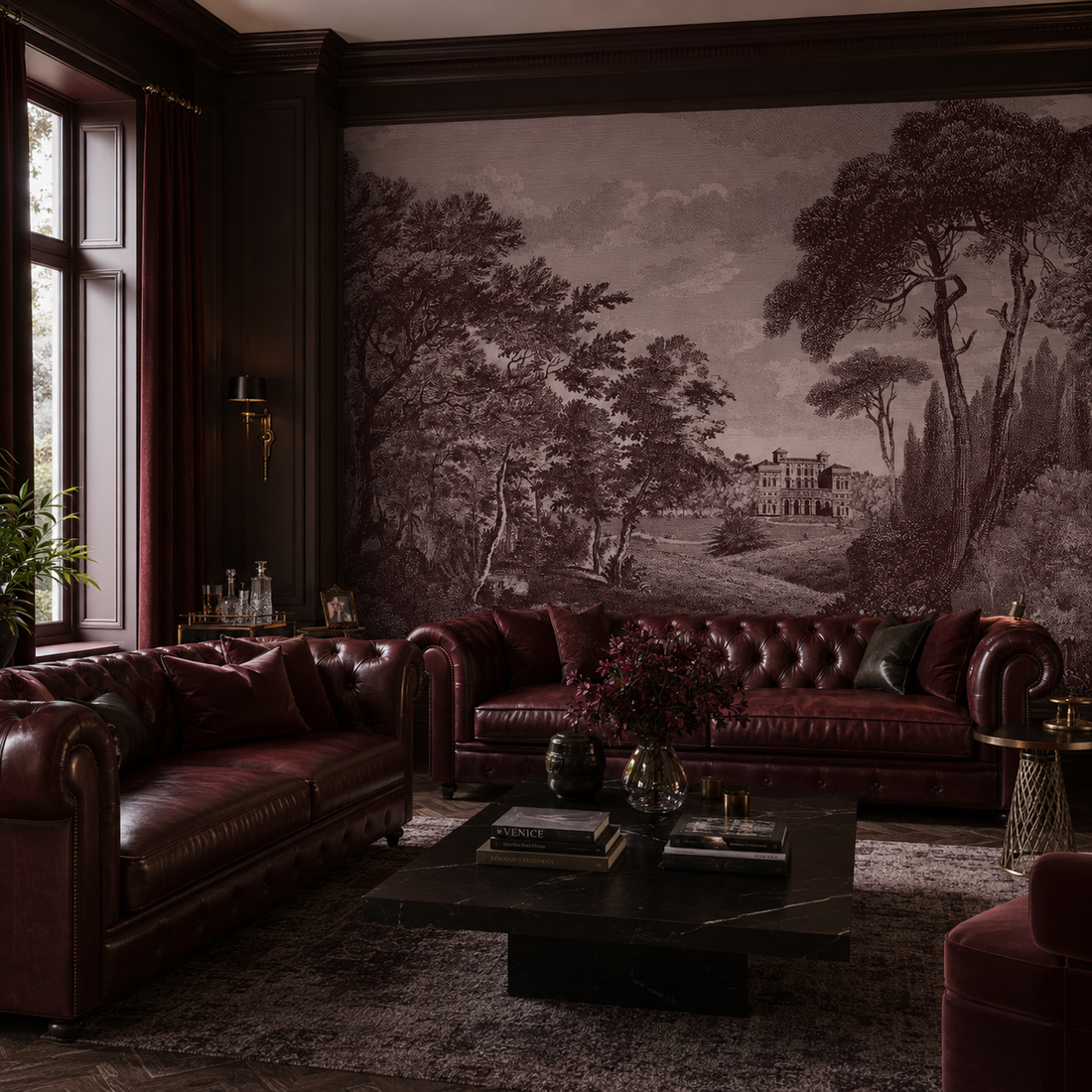 Cartagine Burgundy – Tapeta na wymiar