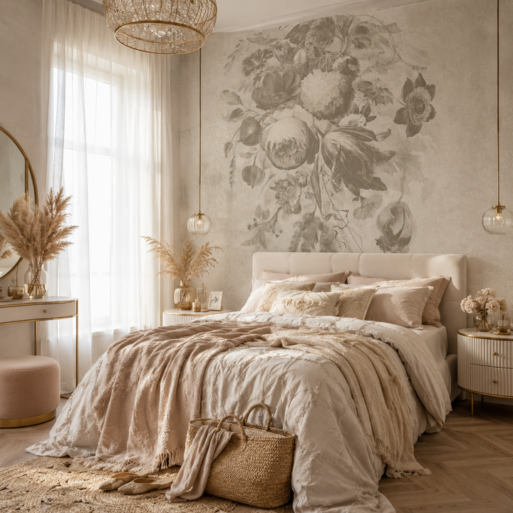 Boudoir Greige – Tapeta na míru