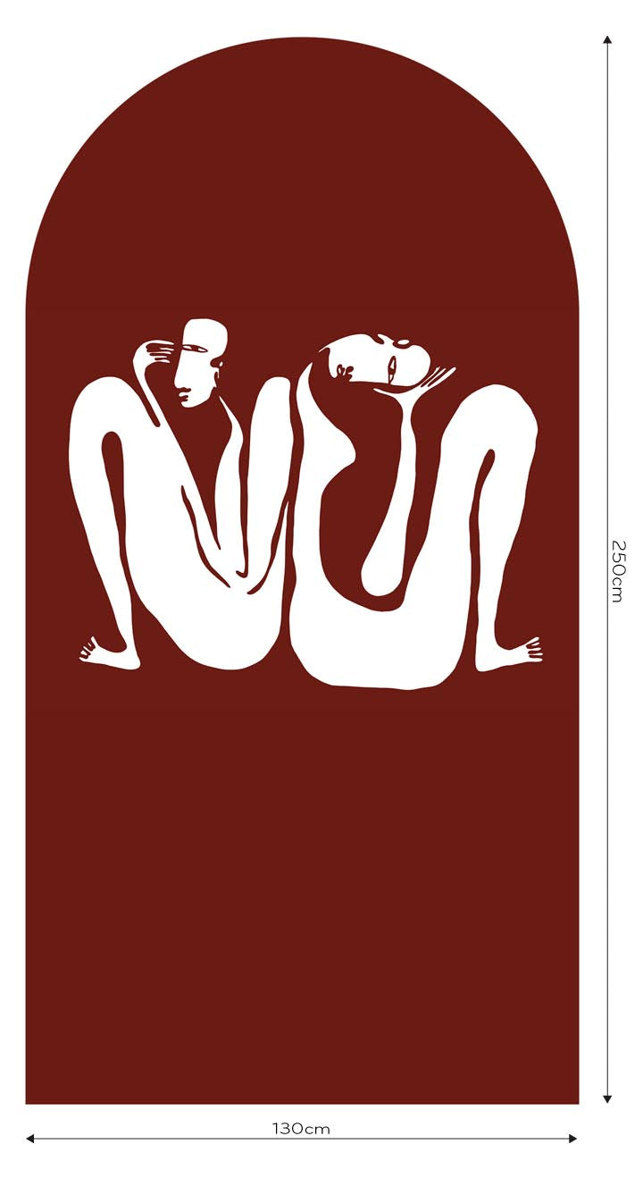 Tapeta Łuk Couple Burgundy