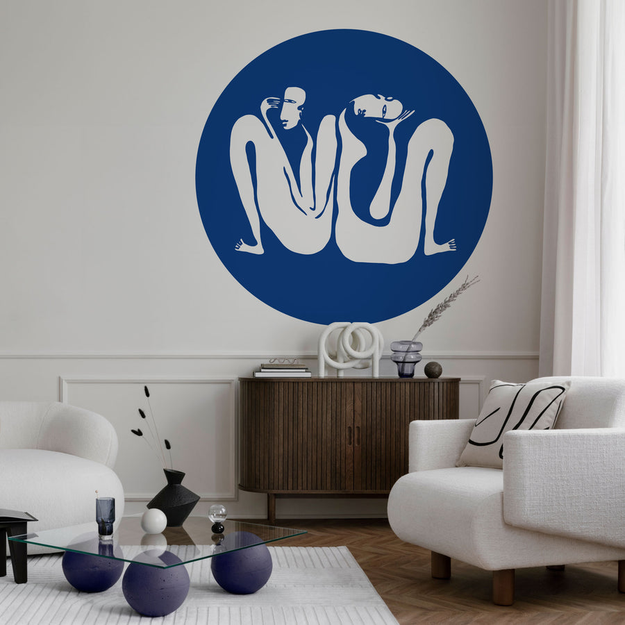 Tapeta Koło Couple Cobalt