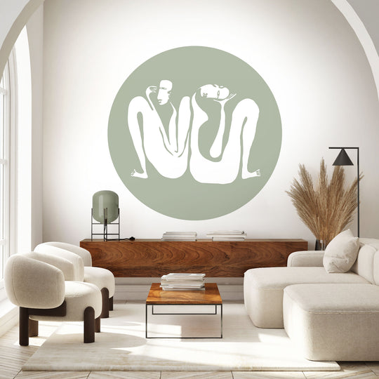 Tapeta Koło Couple Sage