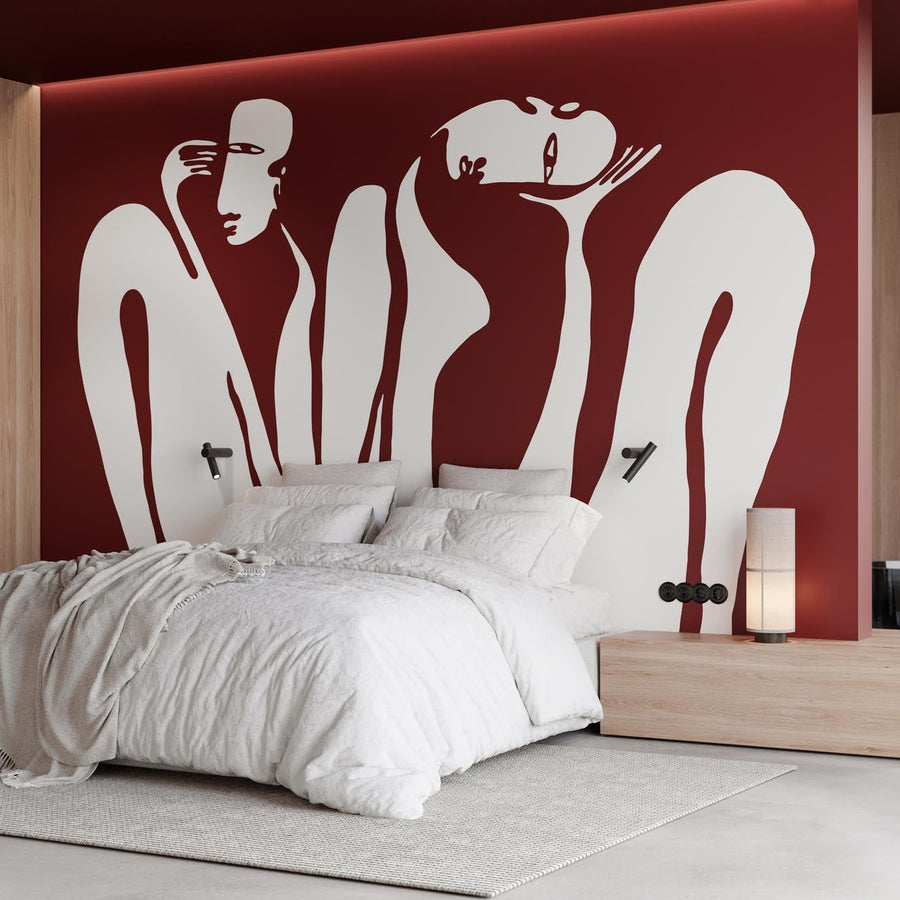 Couple Burgundy- Tapeta w standaryzowanych rolkach