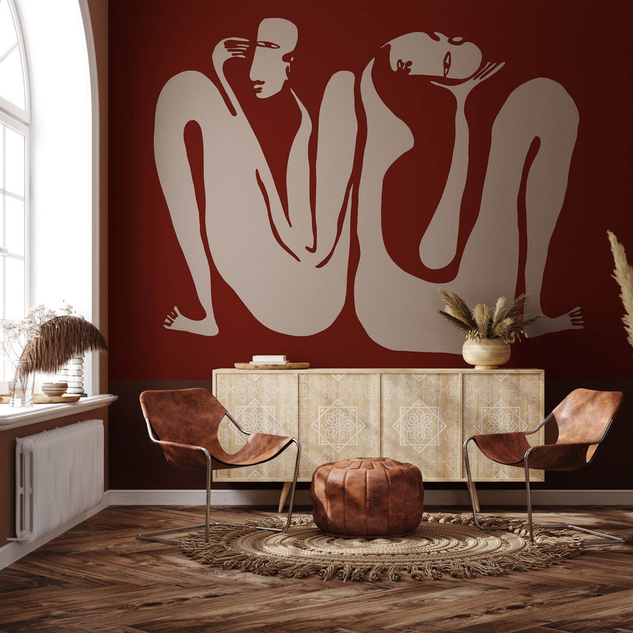 Couple Burgundy- Tapeta w standaryzowanych rolkach