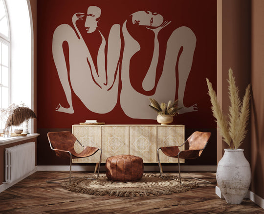 Couple Burgundy- Tapeta w standaryzowanych rolkach