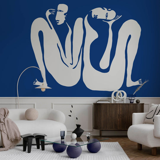 Couple Cobalt- Tapeta w standaryzowanych rolkach