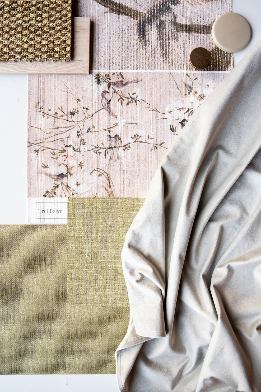Trel Beige – Custom-sized Wallpaper