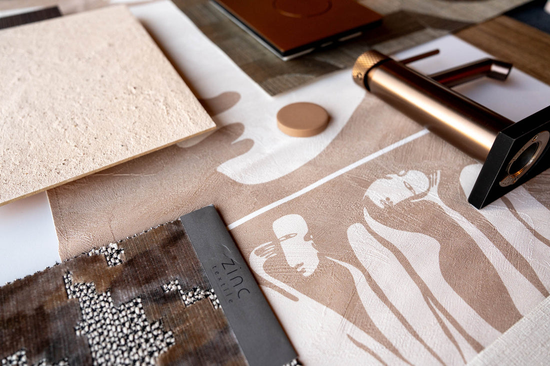 Couple Beige – Custom-sized wallpaper