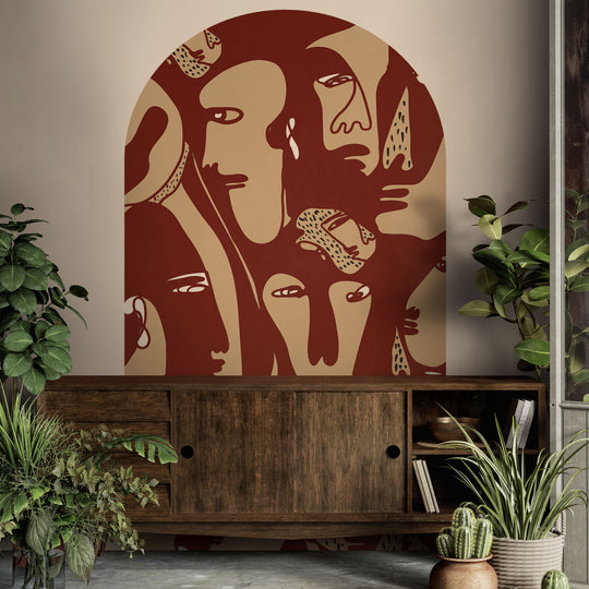 Tapeta Łuk Faces Burgundy