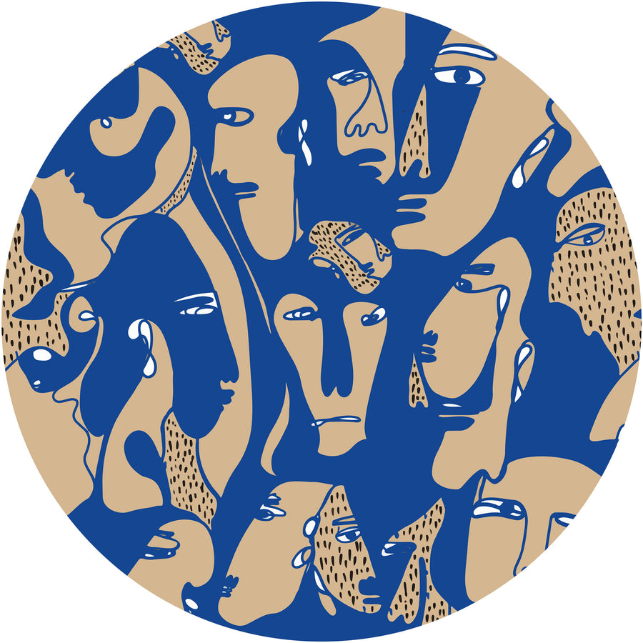 Tapeta Koło Faces Cobalt