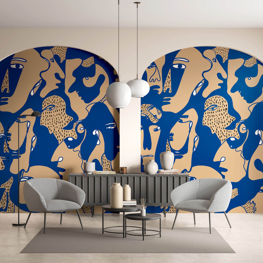 Tapeta Faces Cobalt