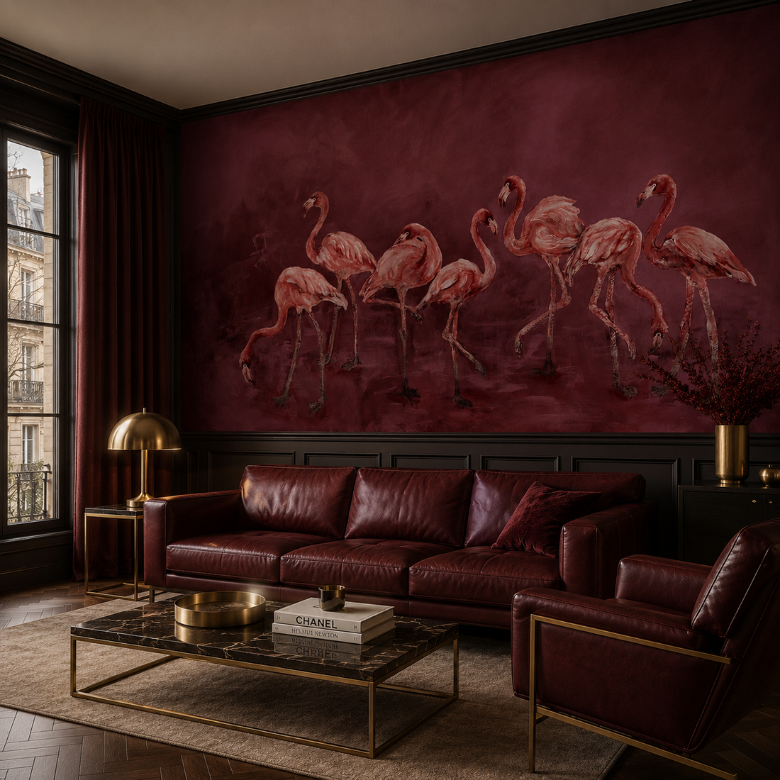 Fenico Burgundy – Custom Wallpaper