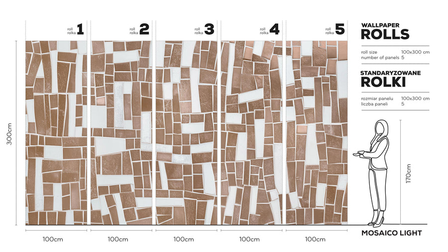 Mosaico Light- Tapeta w standaryzowanych rolkach