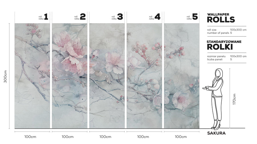 Sakura- Tapeta w standaryzowanych rolkach