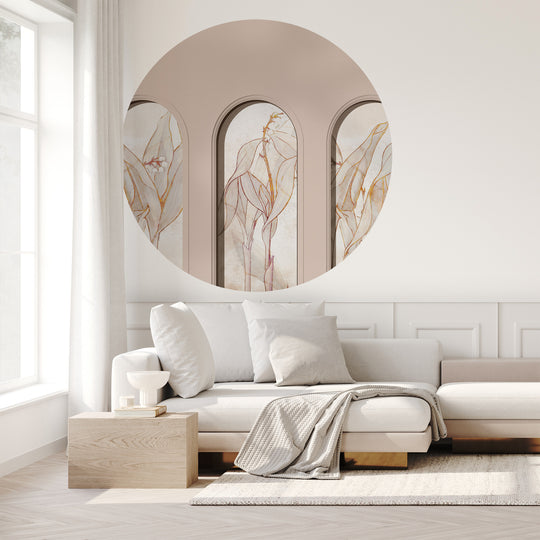 Tapeta Koło Libra Beige Lirio