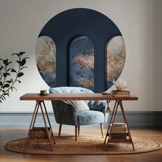 Tapeta Koło Libra Graphite Harmony Blue