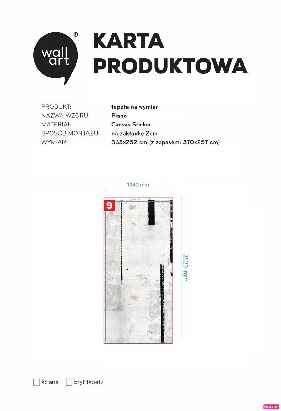 Piano canvas sticker 124x252