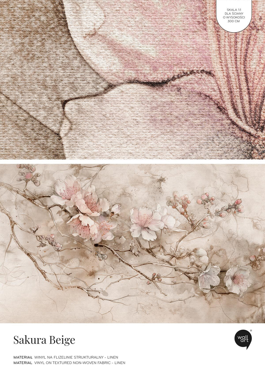 Sakura Beige – vzorek tapety