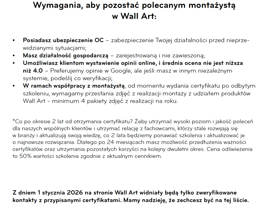 Certyfikacja montażysty - Tapety na wymiar+AQUA ZONE - 9-10.07.2026 Warszawa