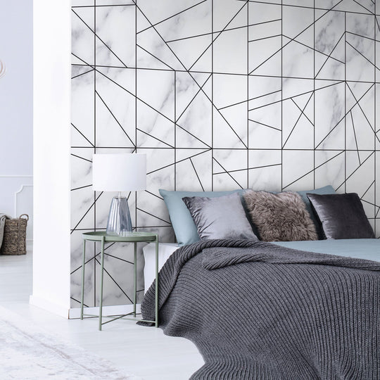 Tapeta Marble Veins Black