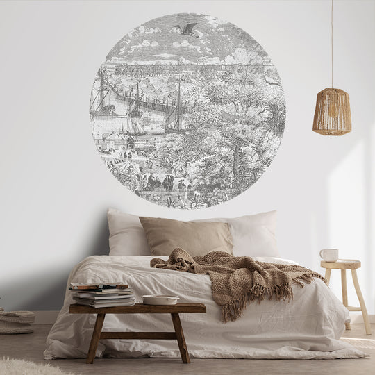 Tapeta Koło Gulliver Grey II