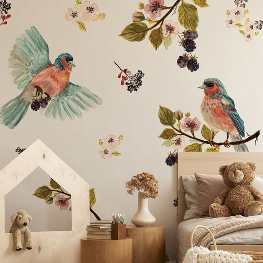 Uccello Cantante Cream - Tapeta w standaryzowanych rolkach